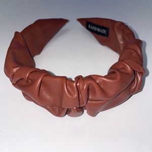 1 Pcs PU Leather Pleated Headband, Fashion Hairband for Woman Non Slip